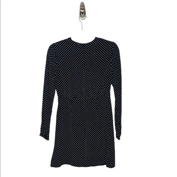 Theory | NWT Crew Dress in Polka Dot Crepe Black/White 0 - Picture 7 of 9